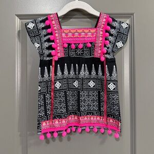 Casual Black and Pink Dress with Geometric Pattern Size 12-18 Months